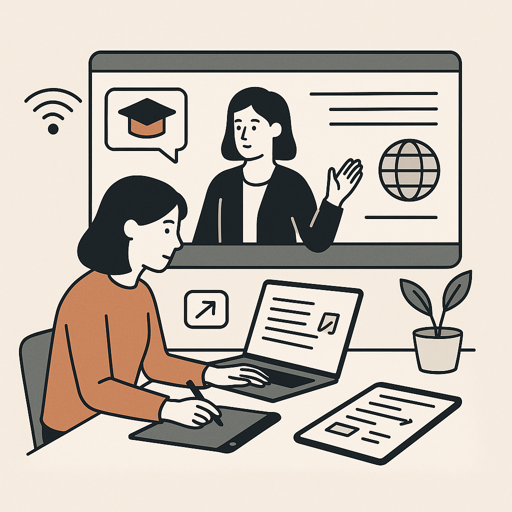 Ilustración de educación digital